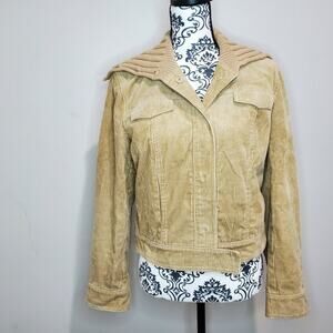 J Crew medium womens tan corduroy cropped jacket